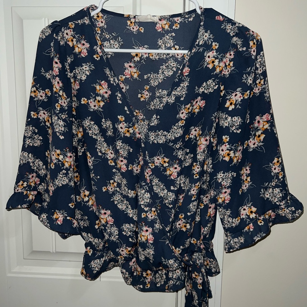 Blue Floral Top